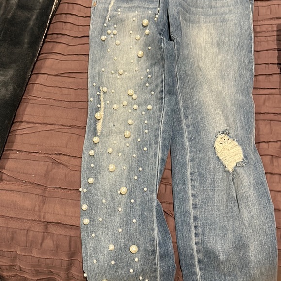 Nannette Denim - Pearl embellished jeans